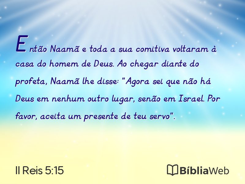 II Reis 5:15 em imagem para compartilhar