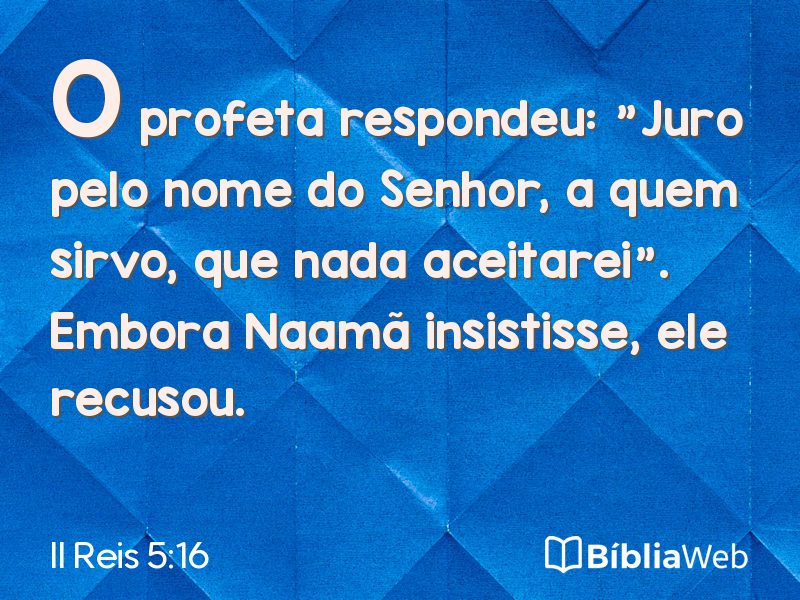 II Reis 5:16 em imagem para compartilhar