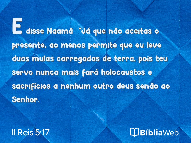 II Reis 5:17 em imagem para compartilhar