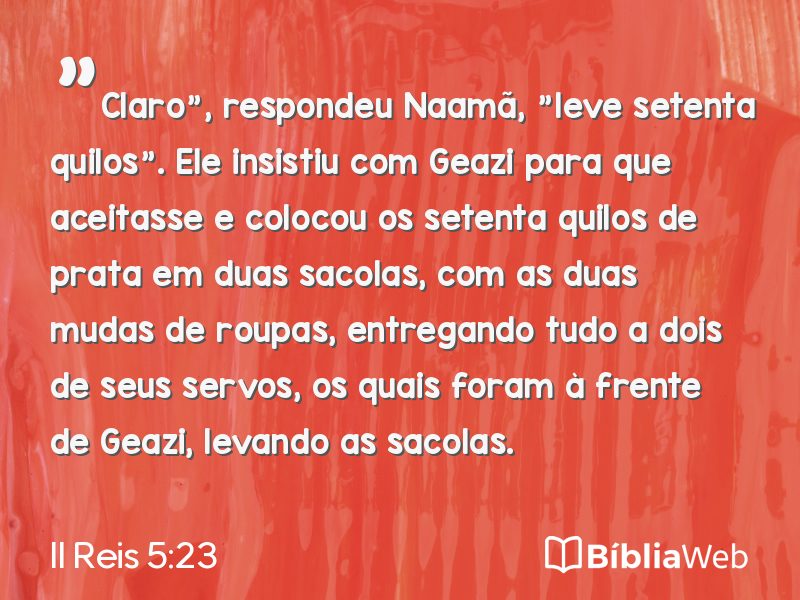 II Reis 5:23 em imagem para compartilhar