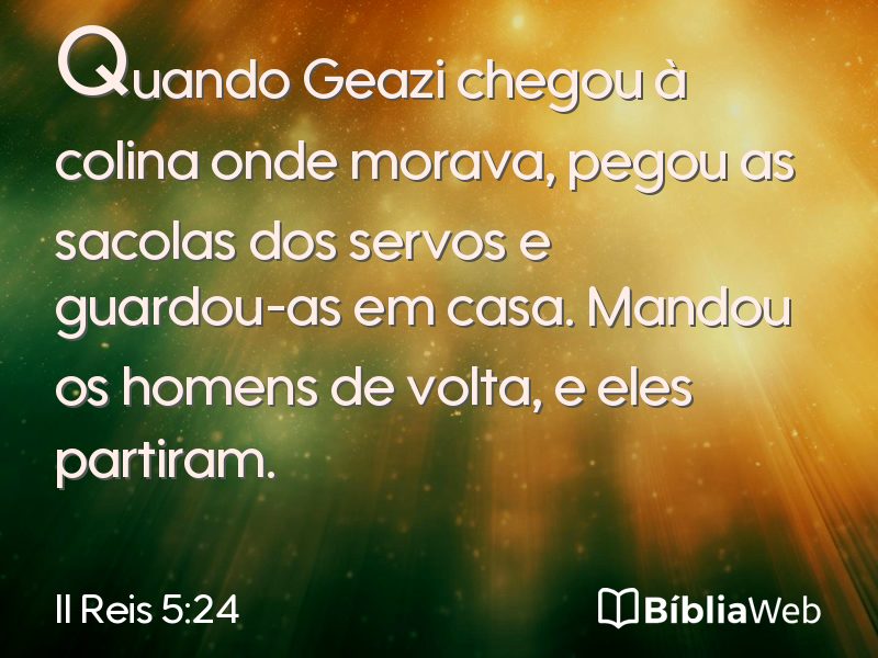 II Reis 5:24 em imagem para compartilhar