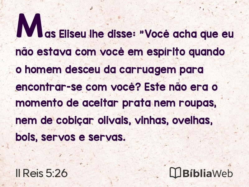 II Reis 5:26 em imagem para compartilhar
