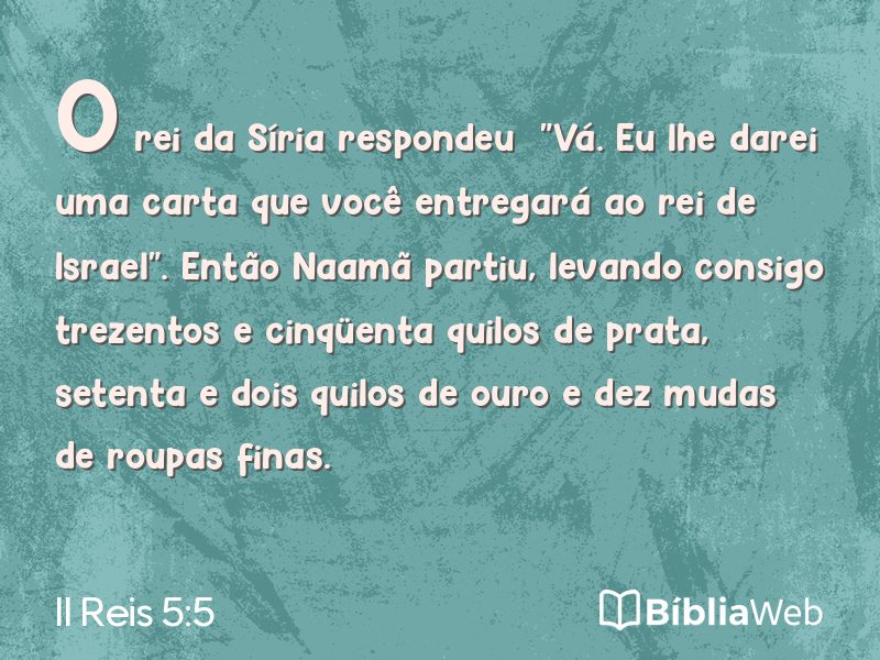 II Reis 5:5 em imagem para compartilhar