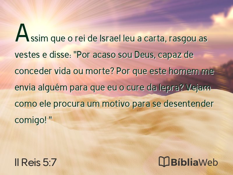 II Reis 5:7 em imagem para compartilhar
