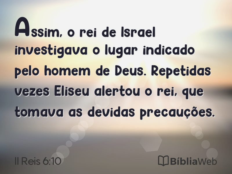 II Reis 6:10 em imagem para compartilhar