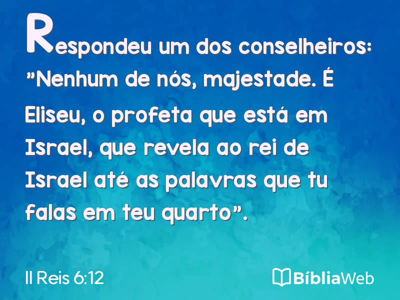 II Reis 6:12 em imagem para compartilhar
