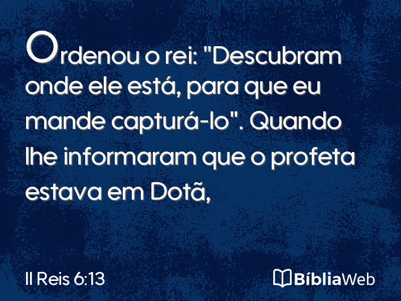 II Reis 6:13 em imagem para compartilhar