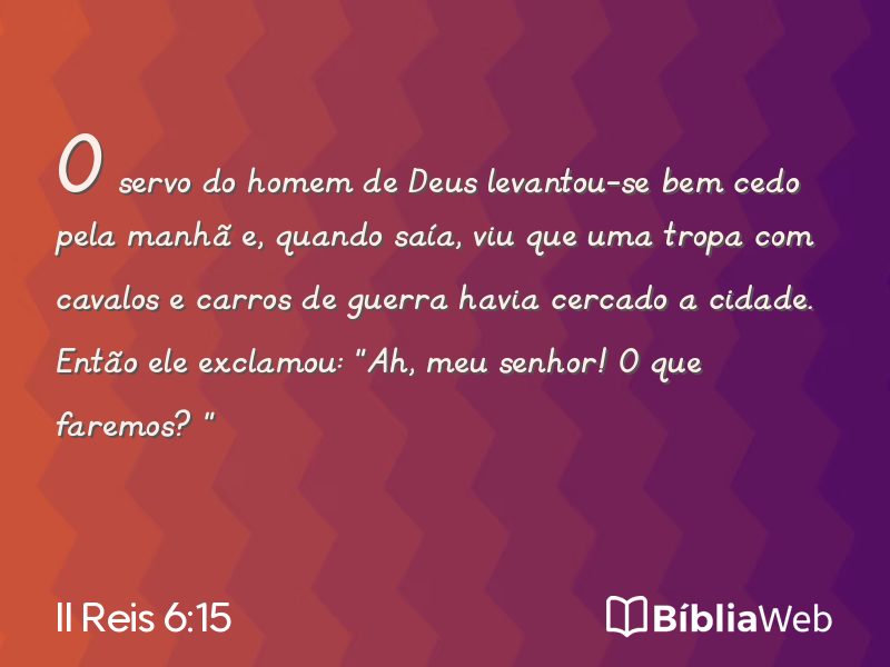 II Reis 6:15 em imagem para compartilhar