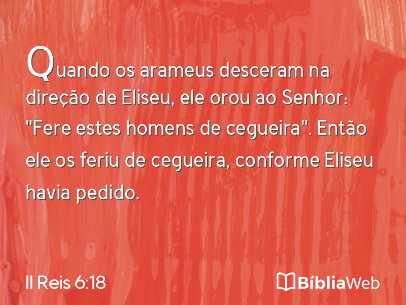 II Reis 6:18 em imagem para compartilhar