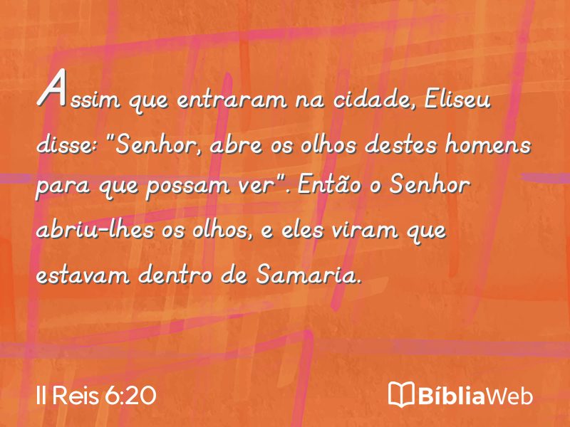 II Reis 6:20 em imagem para compartilhar