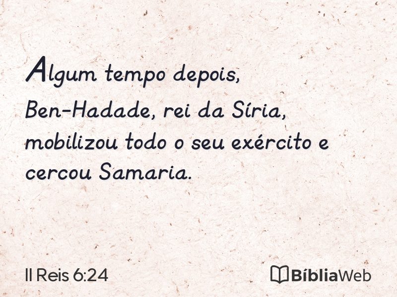 II Reis 6:24 em imagem para compartilhar
