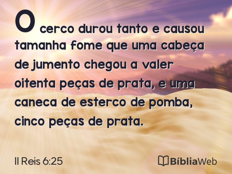 II Reis 6:25 em imagem para compartilhar