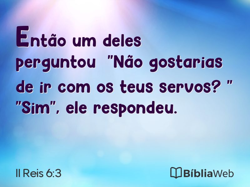 II Reis 6:3 em imagem para compartilhar
