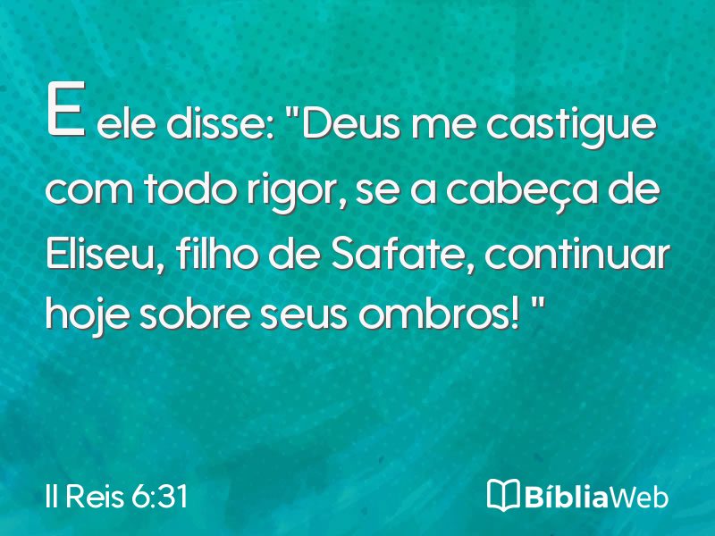 II Reis 6:31 em imagem para compartilhar