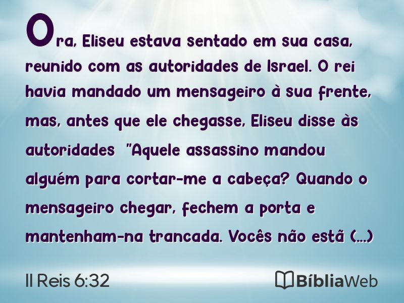 II Reis 6:32 em imagem para compartilhar