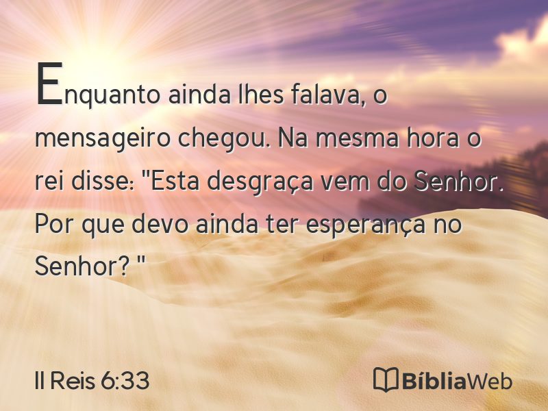 II Reis 6:33 em imagem para compartilhar