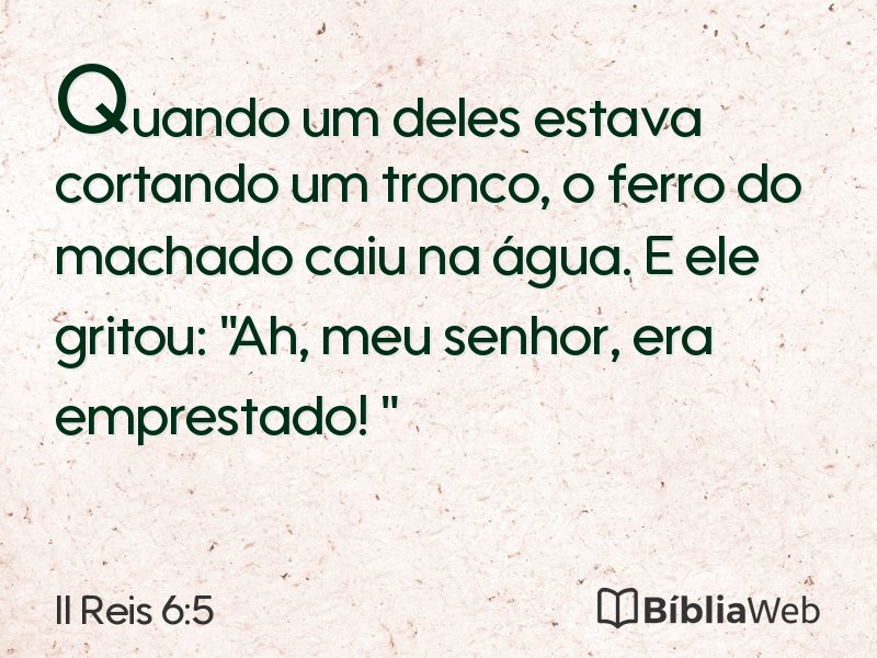 II Reis 6:5 em imagem para compartilhar