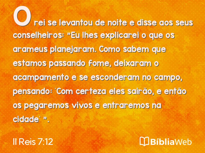 II Reis 7:12 em imagem para compartilhar