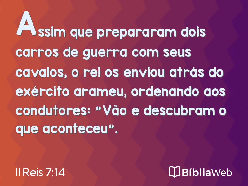 II Reis 7:14 em imagem para compartilhar