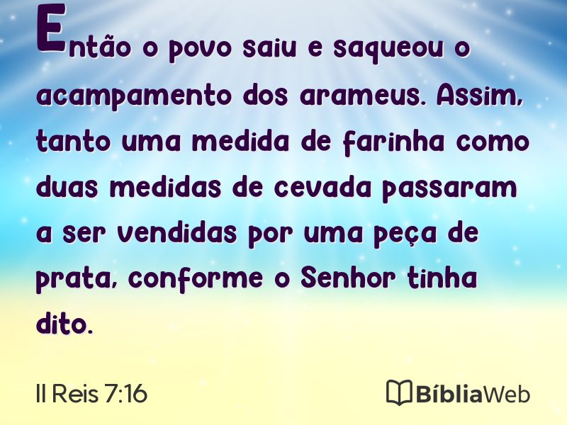 II Reis 7:16 em imagem para compartilhar