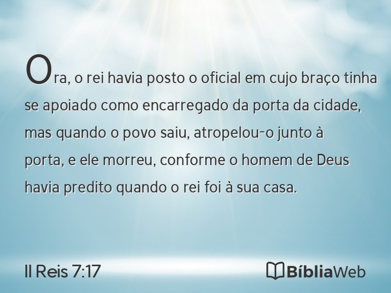 II Reis 7:17 em imagem para compartilhar