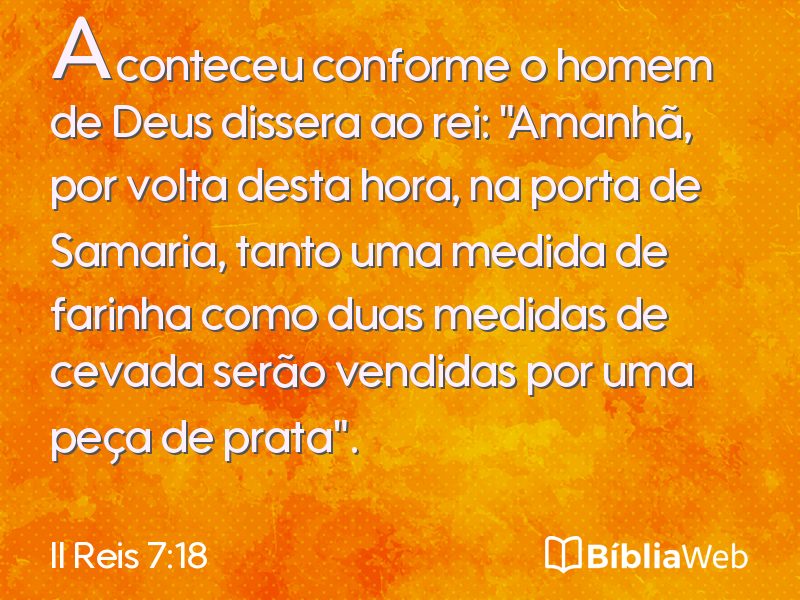 II Reis 7:18 em imagem para compartilhar