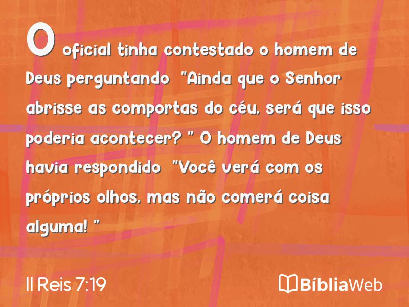 II Reis 7:19 em imagem para compartilhar