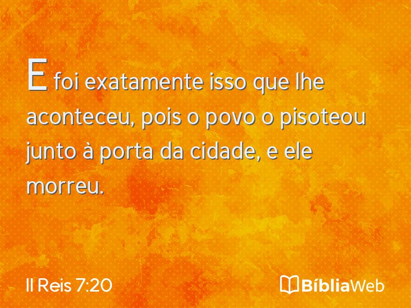 II Reis 7:20 em imagem para compartilhar