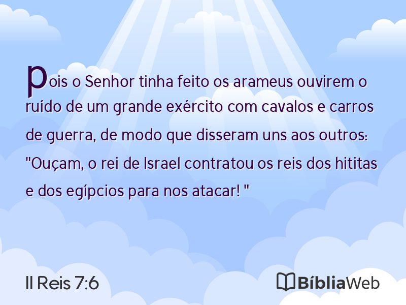 II Reis 7:6 em imagem para compartilhar