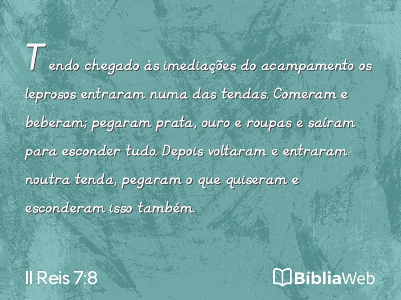 II Reis 7:8 em imagem para compartilhar