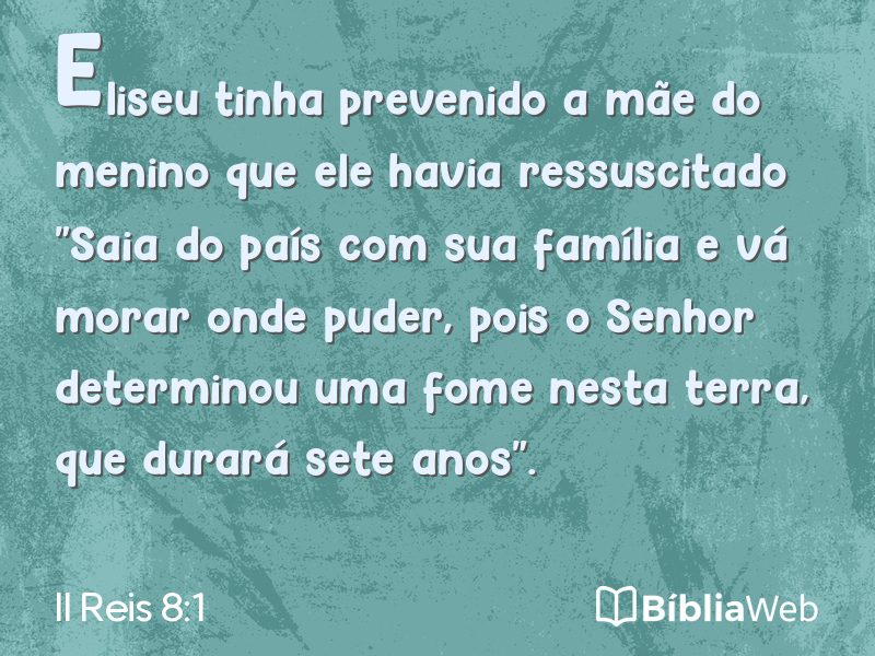 II Reis 8:1 em imagem para compartilhar