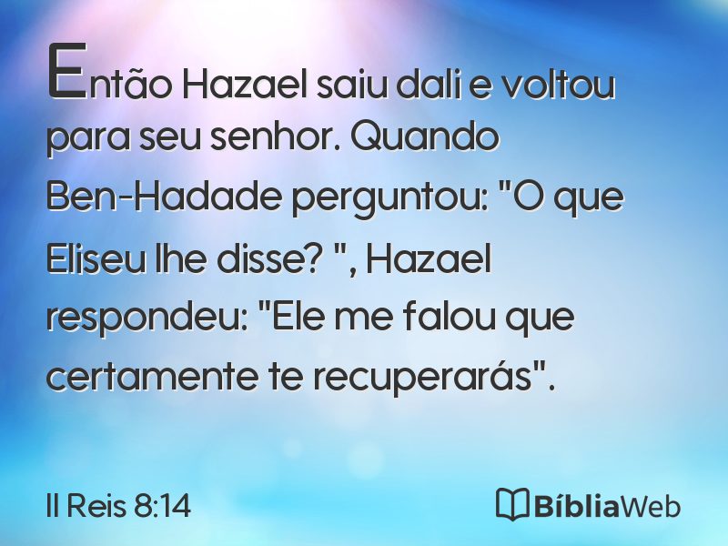 II Reis 8:14 em imagem para compartilhar