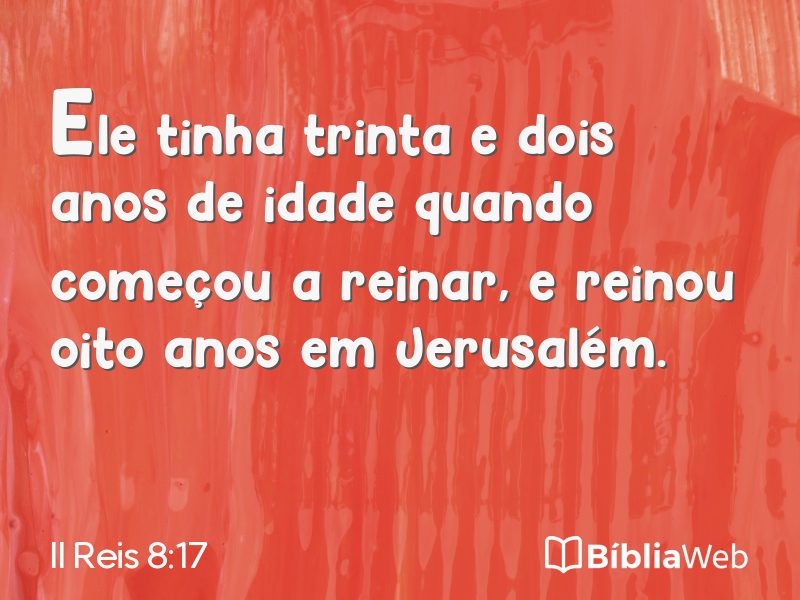 II Reis 8:17 em imagem para compartilhar