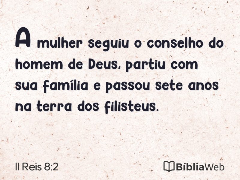 II Reis 8:2 em imagem para compartilhar