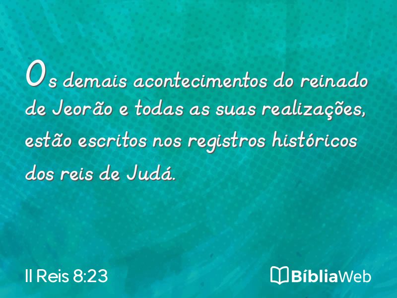 II Reis 8:23 em imagem para compartilhar