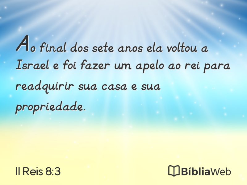 II Reis 8:3 em imagem para compartilhar