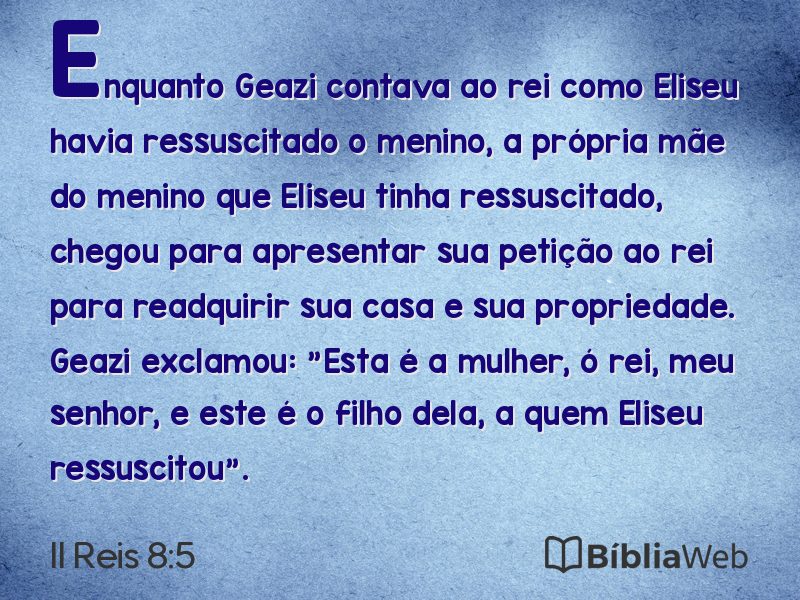 II Reis 8:5 em imagem para compartilhar