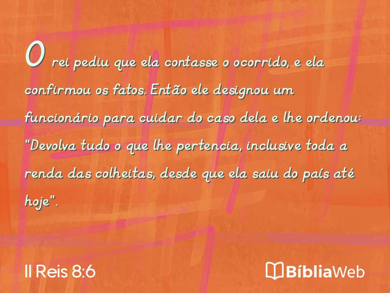 II Reis 8:6 em imagem para compartilhar