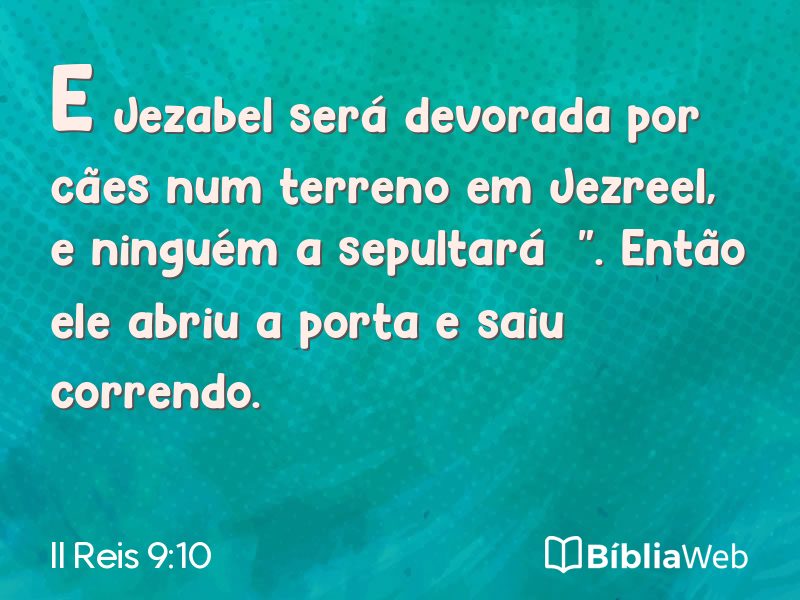 II Reis 9:10 em imagem para compartilhar