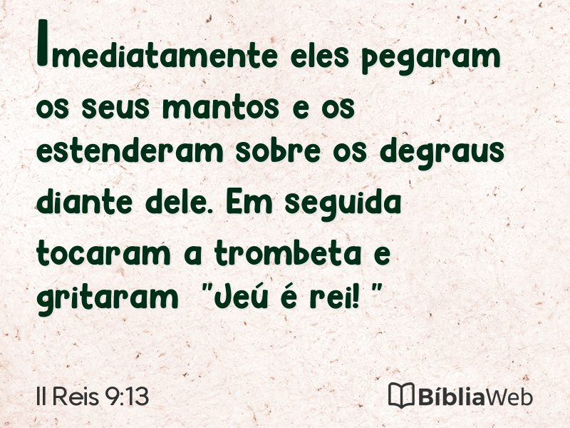 II Reis 9:13 em imagem para compartilhar