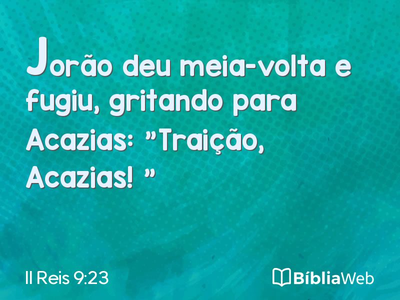 II Reis 9:23 em imagem para compartilhar