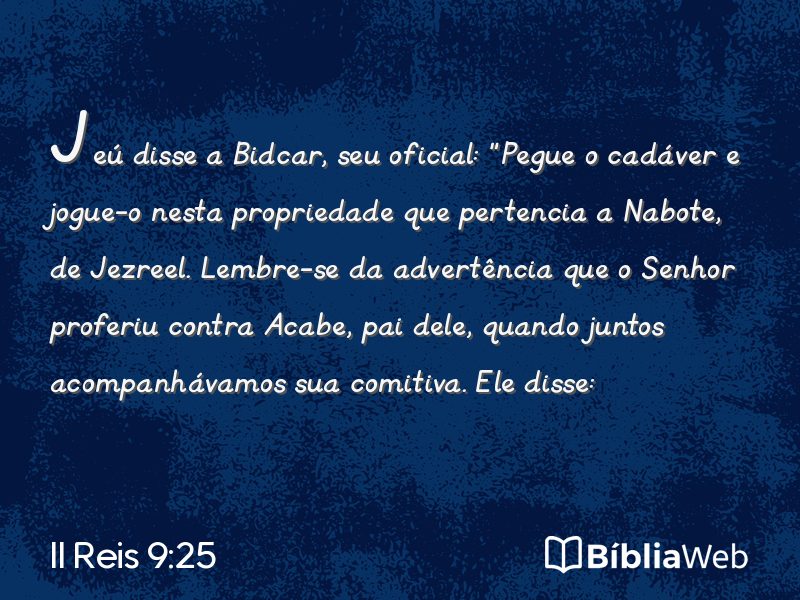 II Reis 9:25 em imagem para compartilhar