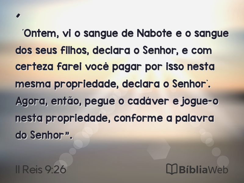 II Reis 9:26 em imagem para compartilhar