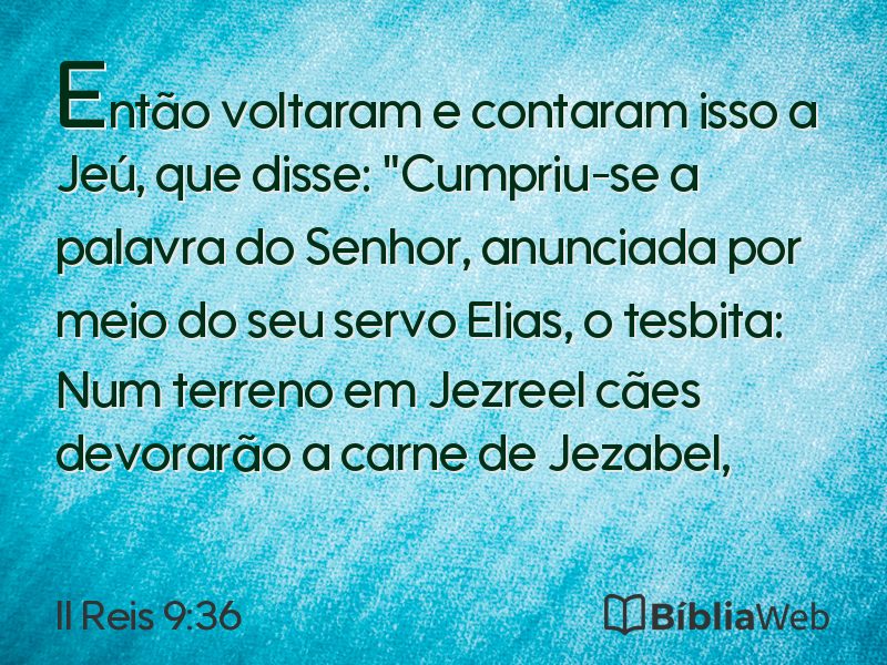II Reis 9:36 em imagem para compartilhar
