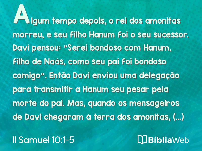 II Samuel 10:1-5 em imagem para compartilhar