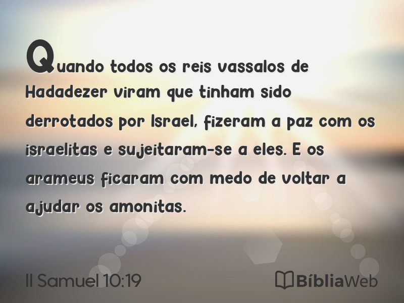 II Samuel 10:19 em imagem para compartilhar