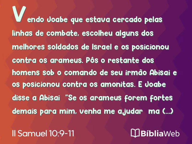 II Samuel 10:9-11 em imagem para compartilhar