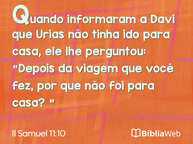 II Samuel 11:10 em imagem para compartilhar