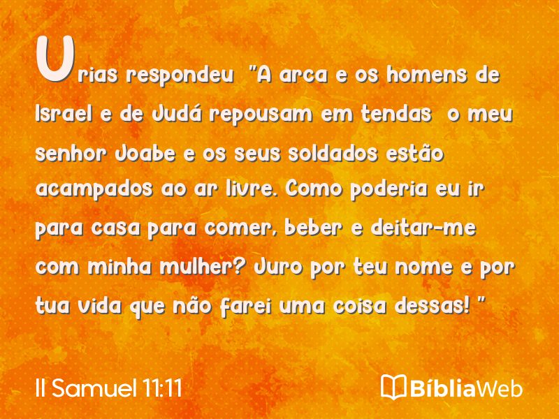 II Samuel 11:11 em imagem para compartilhar