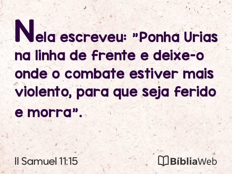 II Samuel 11:15 em imagem para compartilhar